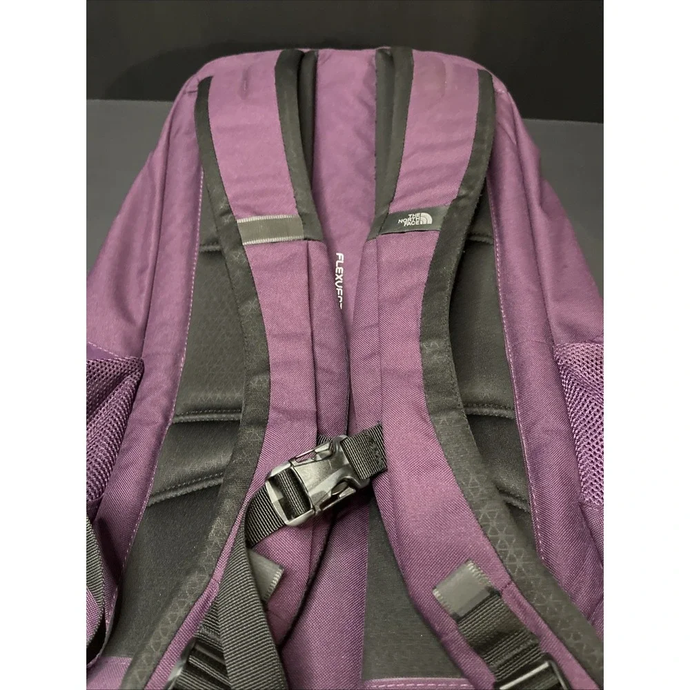 The North Face Backpack Jester Boysenberry Purple Pockets School Laptop Yellow